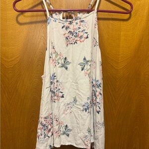 Hollister White Floral Flowy Top